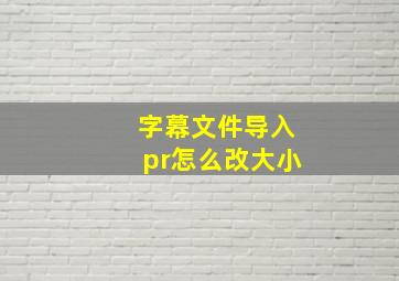 字幕文件导入pr怎么改大小