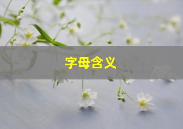 字母含义