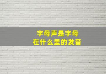 字母声是字母在什么里的发音