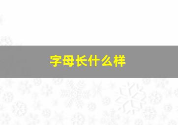 字母长什么样