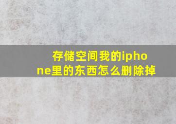 存储空间我的iphone里的东西怎么删除掉