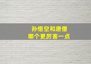 孙悟空和唐僧哪个更厉害一点