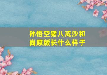 孙悟空猪八戒沙和尚原版长什么样子