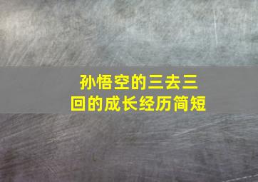 孙悟空的三去三回的成长经历简短