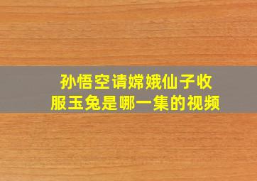 孙悟空请嫦娥仙子收服玉兔是哪一集的视频