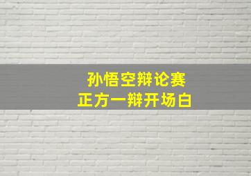 孙悟空辩论赛正方一辩开场白