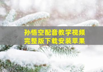 孙悟空配音教学视频完整版下载安装苹果