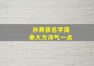 孙男孩名字简单大方洋气一点