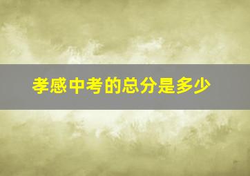 孝感中考的总分是多少