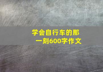 学会自行车的那一刻600字作文