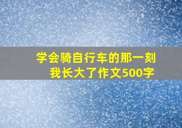 学会骑自行车的那一刻我长大了作文500字