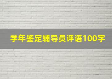 学年鉴定辅导员评语100字