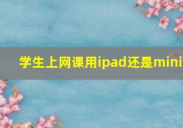 学生上网课用ipad还是mini