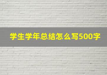 学生学年总结怎么写500字