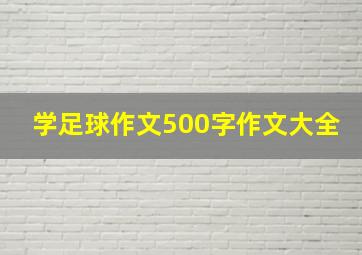 学足球作文500字作文大全