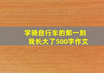 学骑自行车的那一刻我长大了500字作文