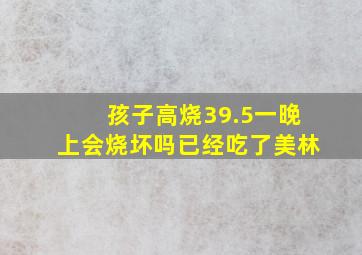 孩子高烧39.5一晚上会烧坏吗已经吃了美林