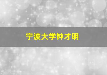 宁波大学钟才明