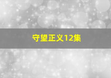 守望正义12集