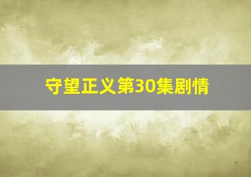 守望正义第30集剧情