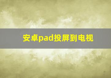 安卓pad投屏到电视