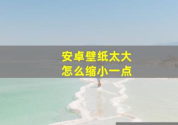 安卓壁纸太大怎么缩小一点