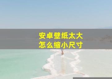 安卓壁纸太大怎么缩小尺寸