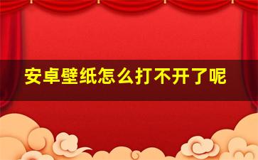 安卓壁纸怎么打不开了呢