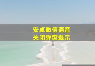 安卓微信语音关闭弹窗提示