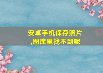 安卓手机保存照片,图库里找不到呢