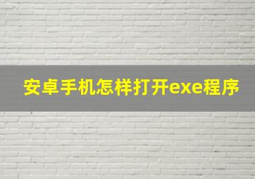 安卓手机怎样打开exe程序