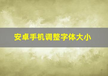 安卓手机调整字体大小