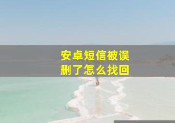 安卓短信被误删了怎么找回