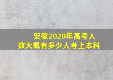 安徽2020年高考人数大概有多少人考上本科