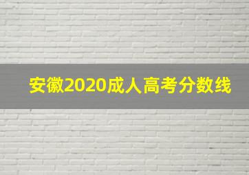 安徽2020成人高考分数线