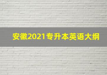 安徽2021专升本英语大纲