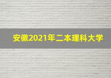 安徽2021年二本理科大学