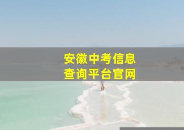 安徽中考信息查询平台官网