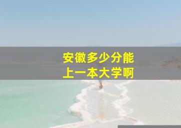 安徽多少分能上一本大学啊