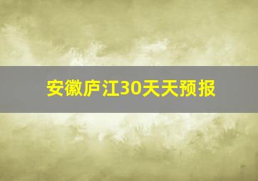 安徽庐江30天天预报