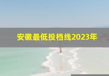 安徽最低投档线2023年