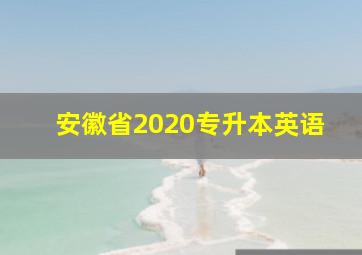 安徽省2020专升本英语