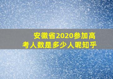 安徽省2020参加高考人数是多少人呢知乎