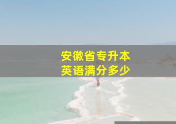 安徽省专升本英语满分多少