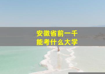 安徽省前一千能考什么大学