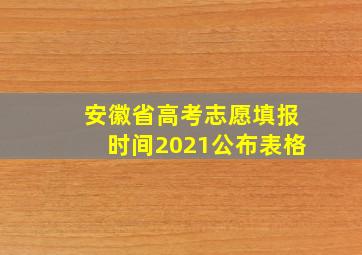 安徽省高考志愿填报时间2021公布表格