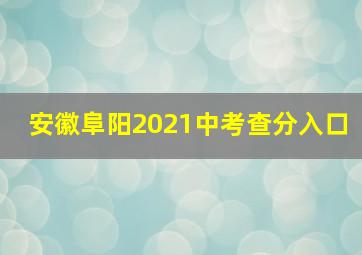 安徽阜阳2021中考查分入口