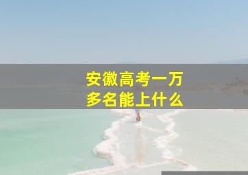 安徽高考一万多名能上什么