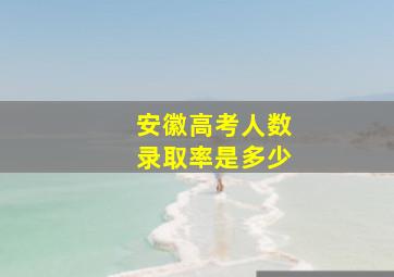 安徽高考人数录取率是多少