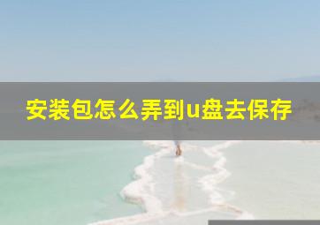 安装包怎么弄到u盘去保存